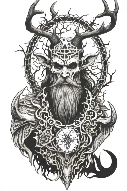 Leshy With Deer Skull Face