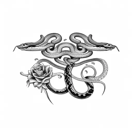 Dagger With Snake And Flowers