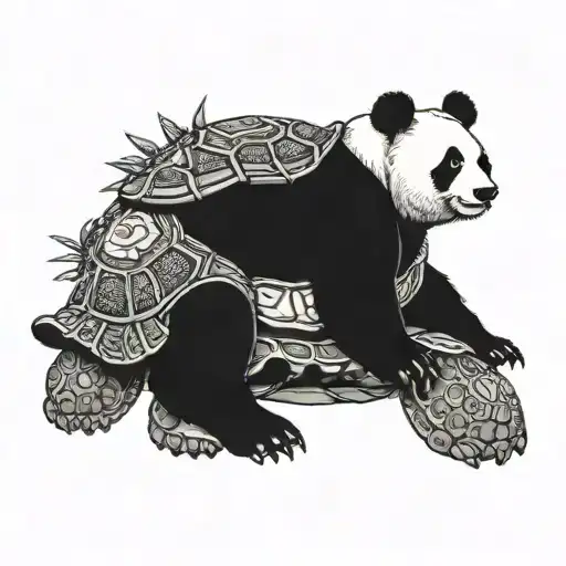 Panda Riding Tortoise