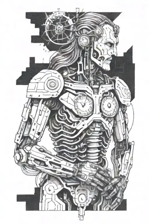 A Robotic Jesus With Clocks Integrated Into The Design