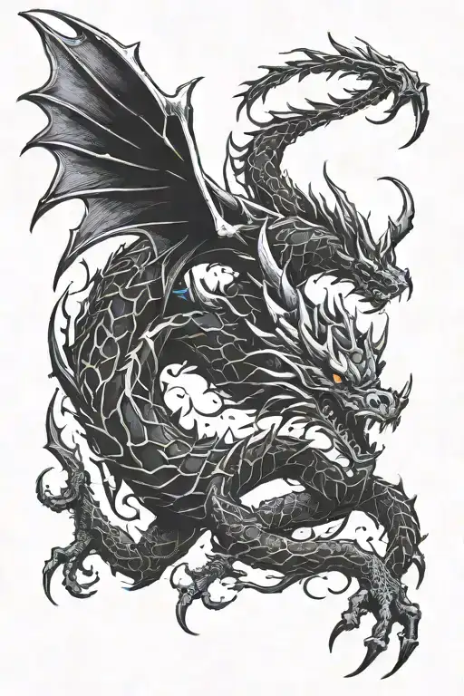 Black Demon Dragon Emerging