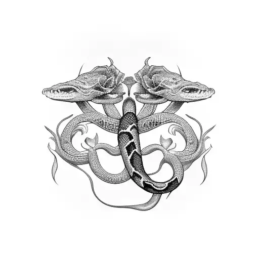 Dagger With Snake And Flowers