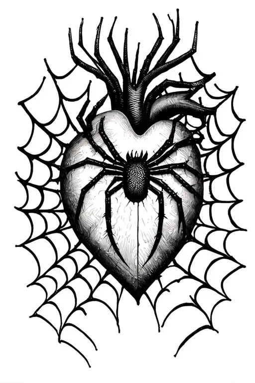 Spider Web In Heart