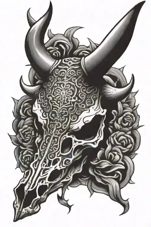 Bull Skull Leg Sleeve