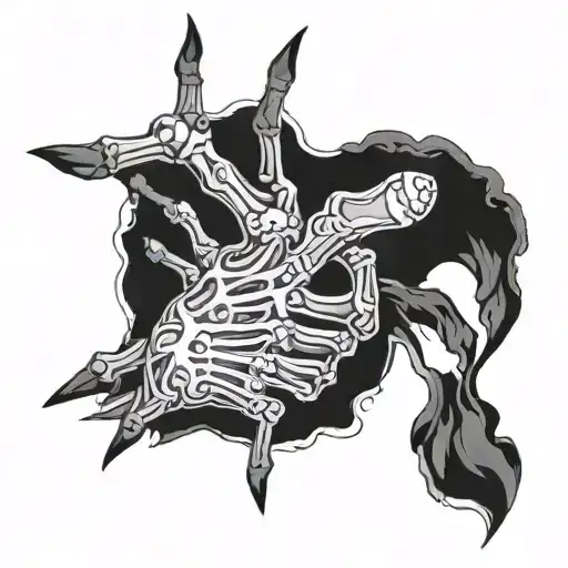 Skeleton Hand Reaching