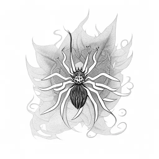 Smoky Spiderlilly Flower Merged With A Katana