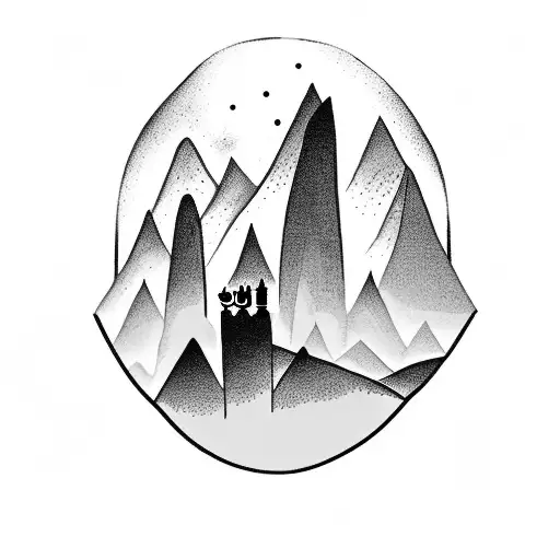 Chess Piece With A Mountain Landscape In The Background