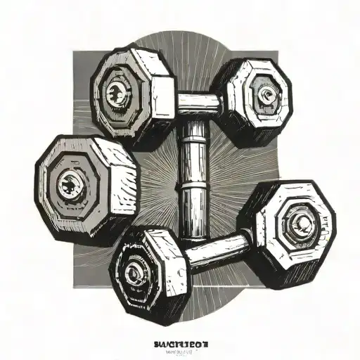 A Minimalist Dumbbell Design Symbolizing Strength And Power