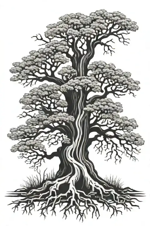 Dying Tree With Hood Roots