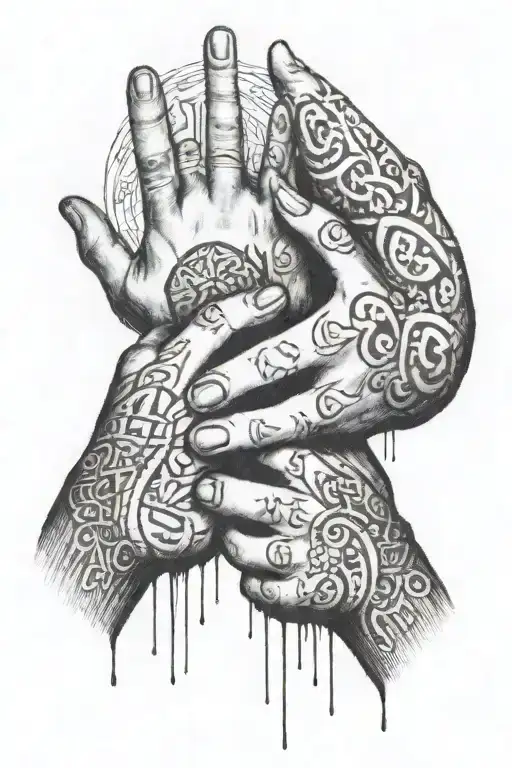 Memorial Tattoo For Little Brother Holding Hands Looking