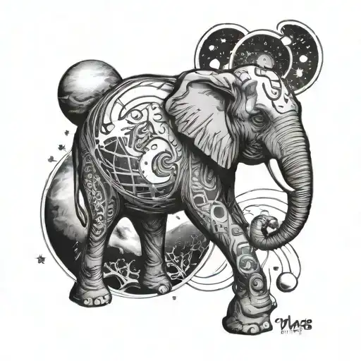 Elephant And Planet Mars