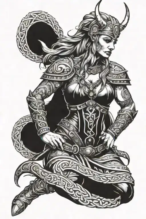 Sexy Female Viking Woman Full Body