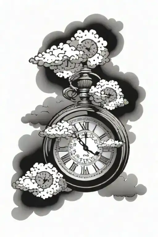 Clock With Cloud Background