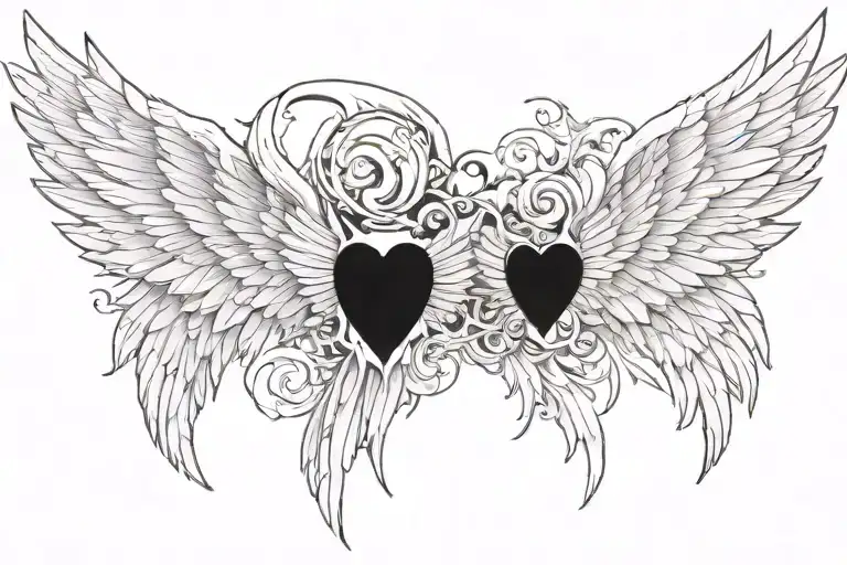 Angel And Devil Wings On Chest