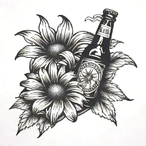 Daisy Coming Out Of Castle Lager Beer Bottle