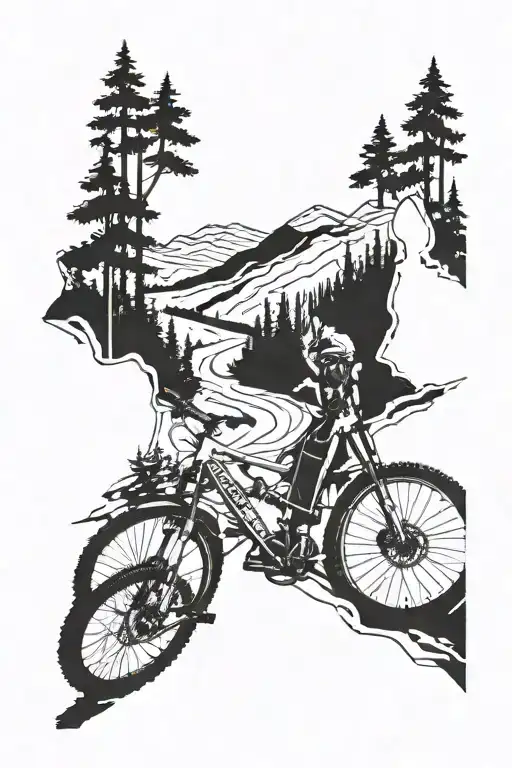 Mountain Bike Trail Weaving Through A Forest