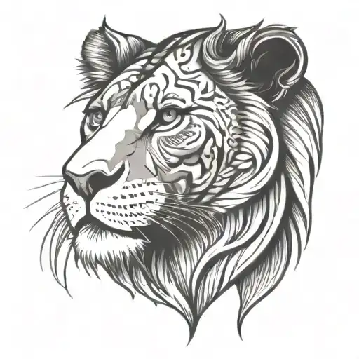 Lion Neck Tatto Design