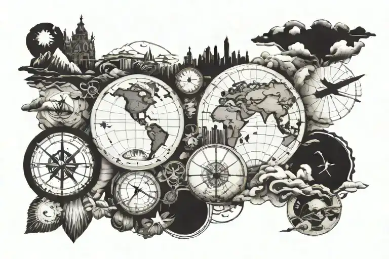 Symbols Representing Different Travel Destinations