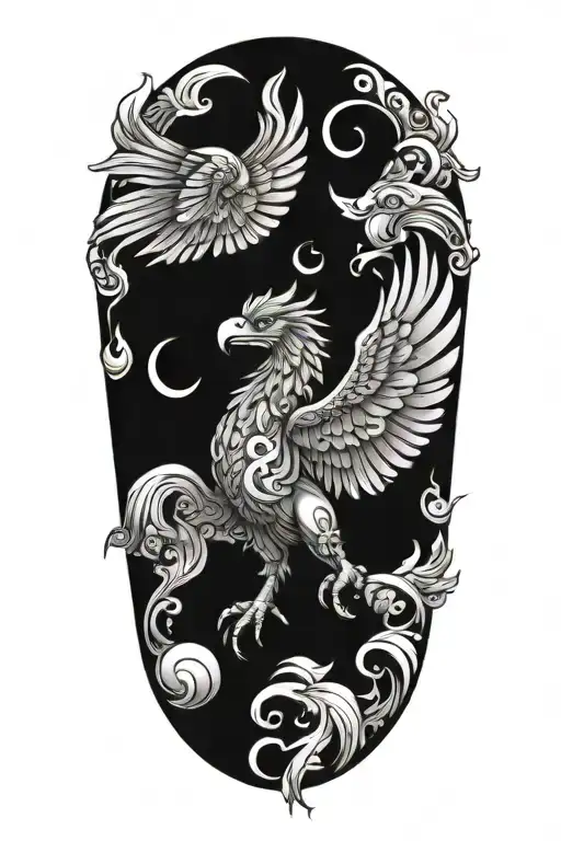 Griffin Surrounded By Symbols