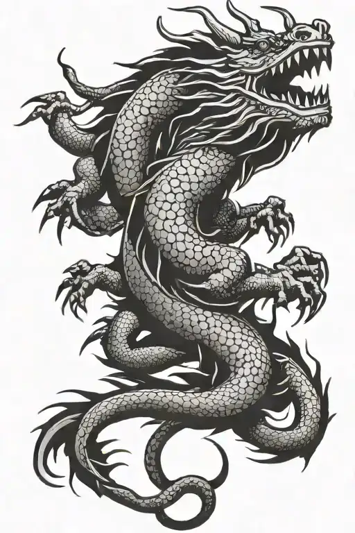 Dragon In Japanese Style