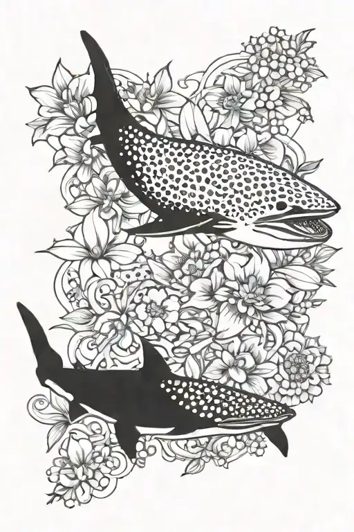 Whale Shark With Flowers