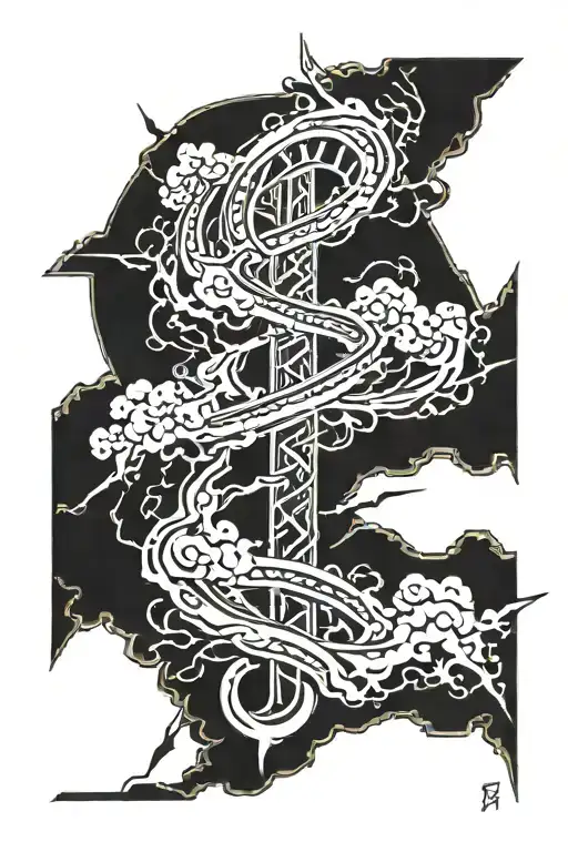 Lightning Tattoo Design Inspired By Norse Mythology