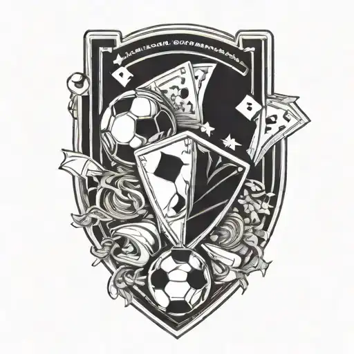 Playing Card With Football Elements