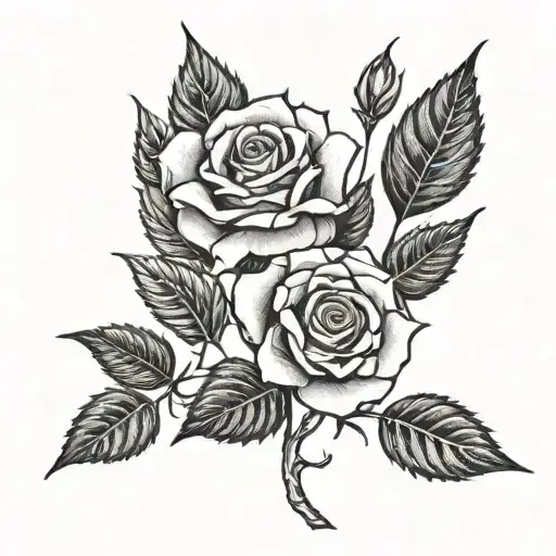 Rose Growing Trees With Leafs