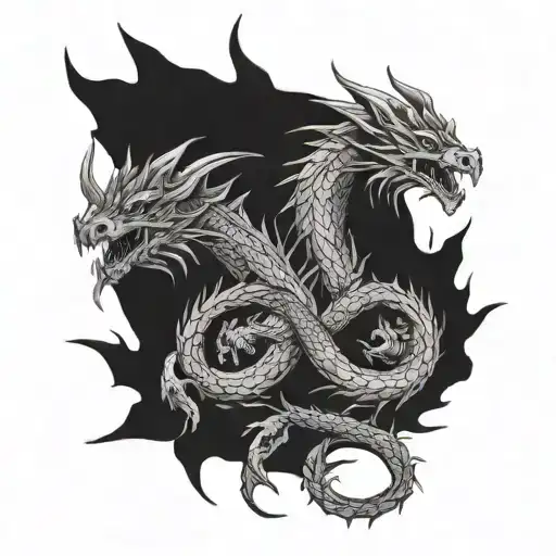Dragon Eternal Return Tattoo Surrounding The Arm