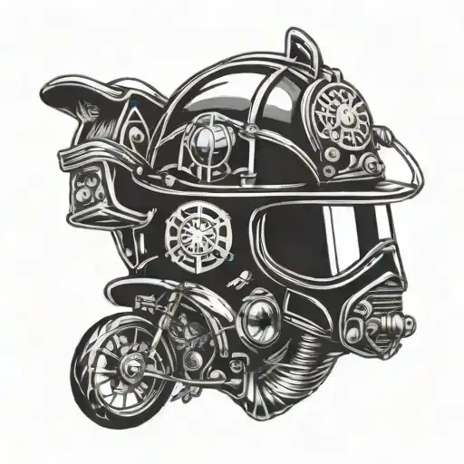 Mix Of French Firefighter Helmet And Motorcycle Helmet