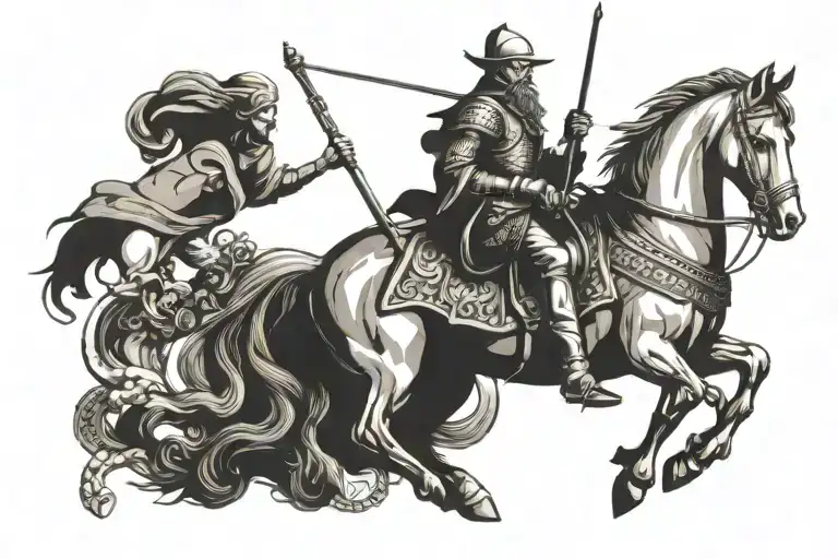 Don Quixote Riding A Horse
