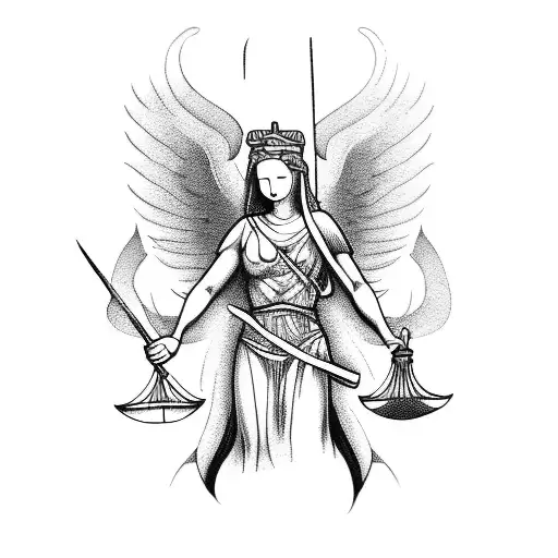 Lady Justice As Caduceus Sword