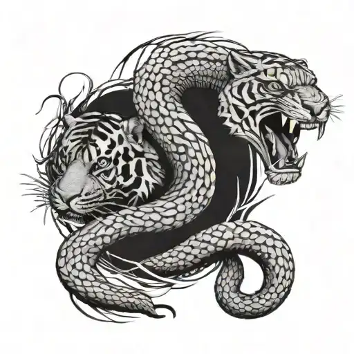 Snake And Tiger Emerging