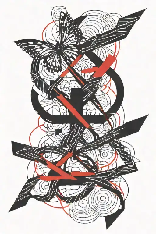 Black Out With Minimal Red Lines Crossing Randomly