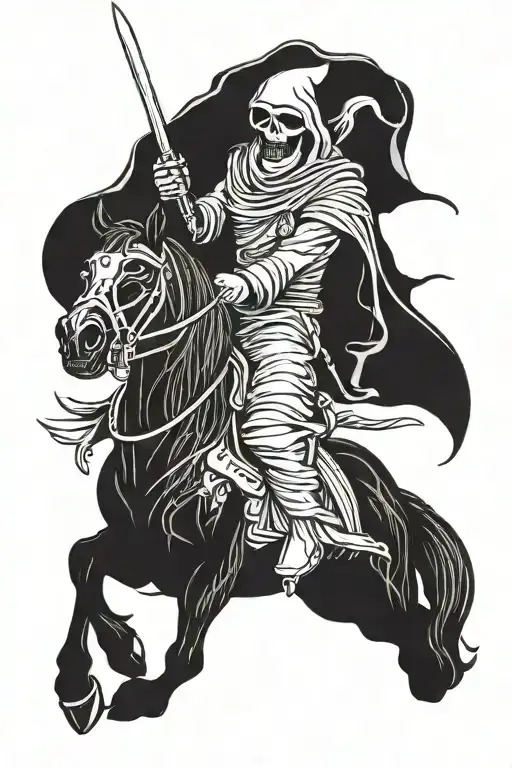 Grim Reaper Laughing On A Horse