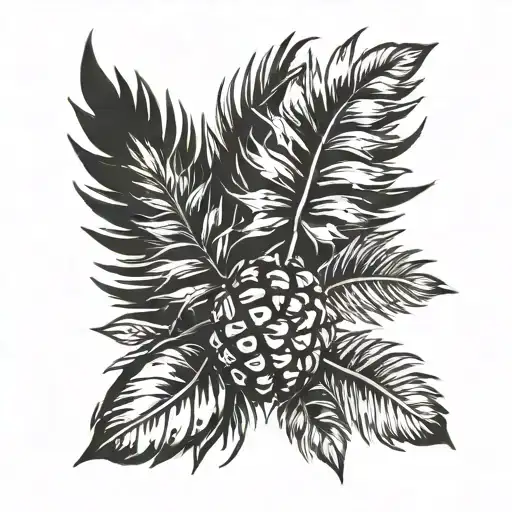 Palm Tree And Pine Cone