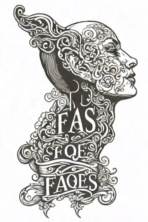 Word 'Sfaqes' Written Behind Ear On Neck