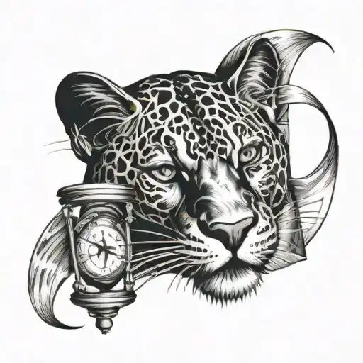 A Panther Wrapped Around And Hourglass