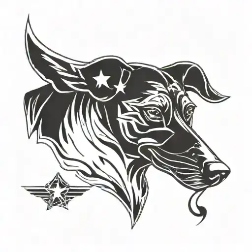 Dog Face As Air Force Wing Logo