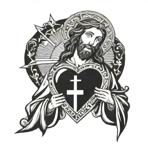 Jesus With A Heart And A J In The Center