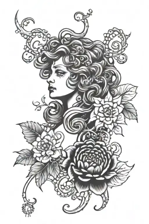 Dark Floral Medusa