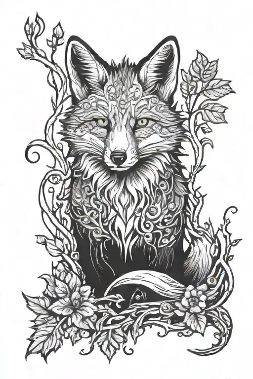 Nature And A Cunning Fox Looking
