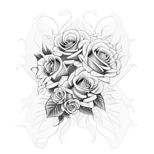 Vine With Sunflowers Roses And Butterflies