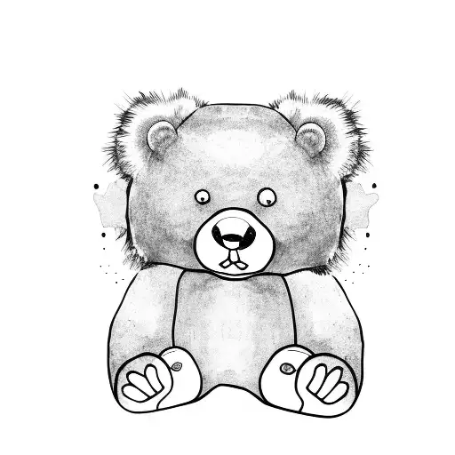 Toddler Bear Cuddling With A Bear Stuffed Animal