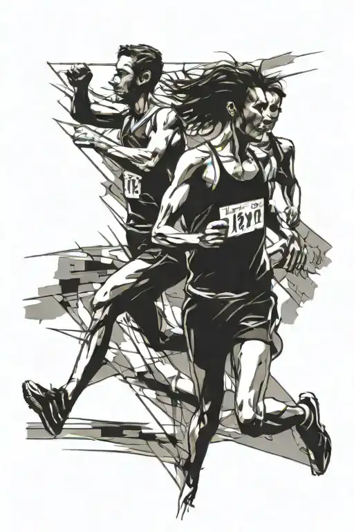 Runners Crossing The Finish Line