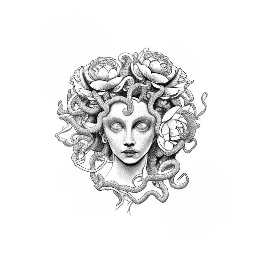 Medusa Surrounded By Peonies