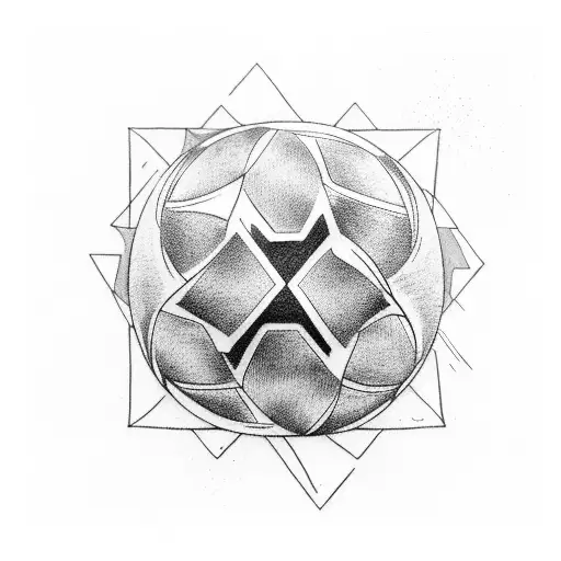 Combine The Symbols Of Handball And Naruto In Geometry Desing