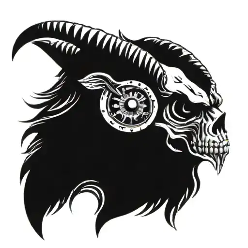 Skull Goat Devil Eyes