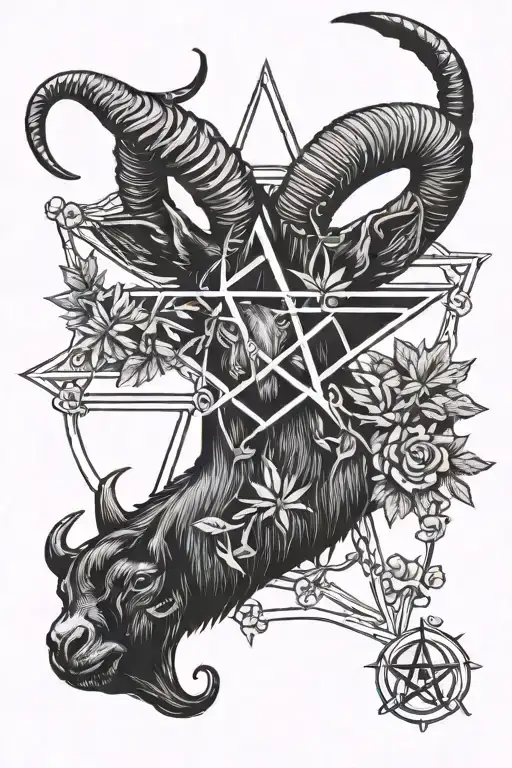 Weed Smoking Goat Pentagram Star