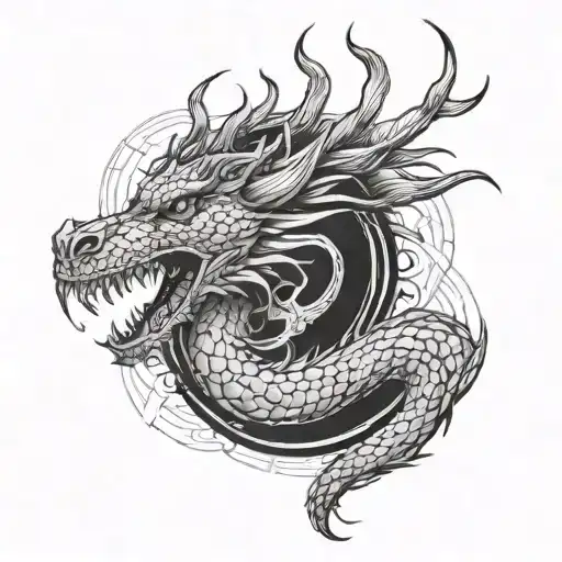 A Mythical Sign With A Dragon Head Hidden Inside